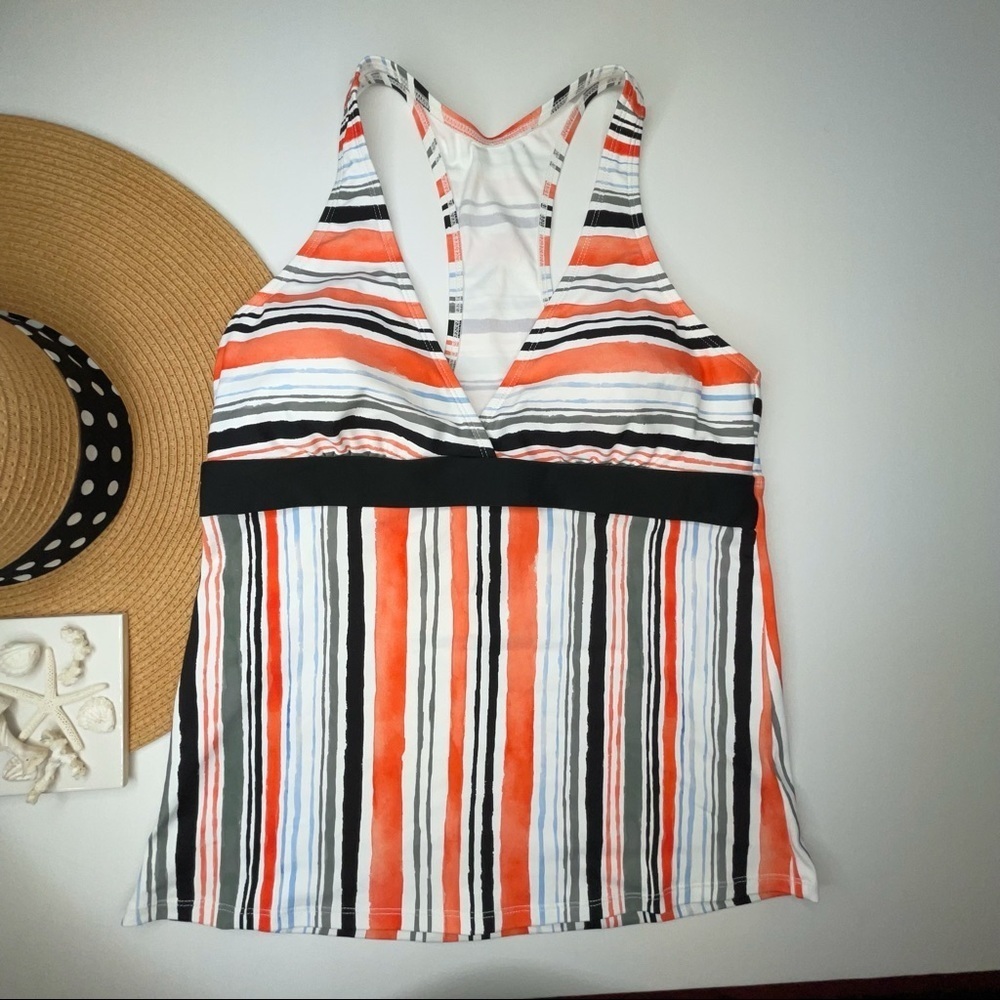 Next Earth Stripe Racerback Tankini Swim Top M - Picture 6 of 14